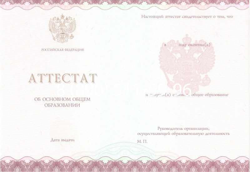 Купить Аттестат за 9 класс 2014-2024 года в Сызрани