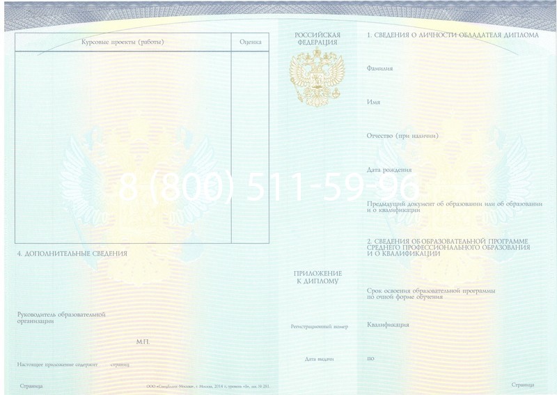 Купить Диплом колледжа (Спецбланк) 2014-2024 года в Сызрани Купить Диплом колледжа (Спецбланк) 2014-2024 года в Сызрани
